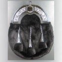 Sporran - Faux Moleskin fur with chrome cantle and straight tassels