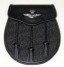 Sporran - Black Leather RCAF